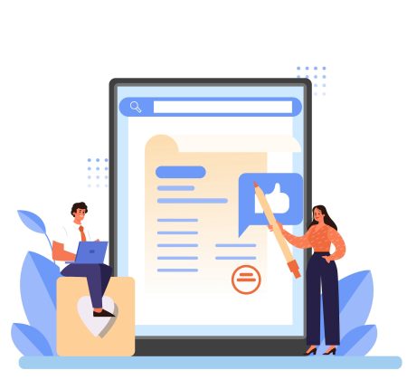 Customer approval online service or platform. Marketing program development for client retention and loyalty. Online contract. Flat vector illustration